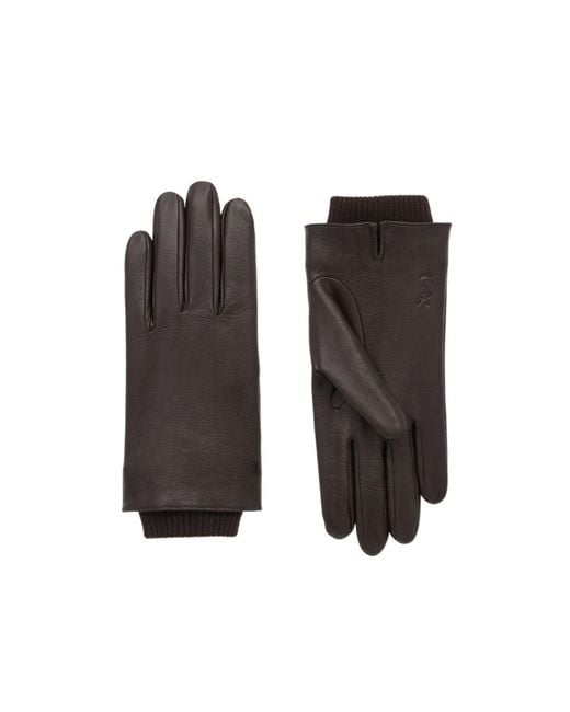 Saint Laurent Black Cassandre Cuffed Gloves for men