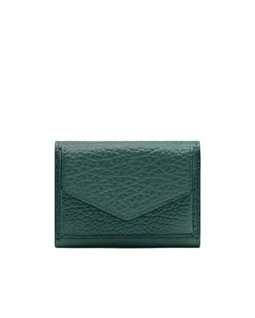 Maison Margiela Green Four Stitch Tri-Fold Wallet