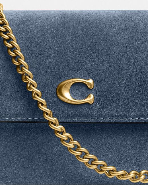 COACH Blue Brook Flap Chain Bag