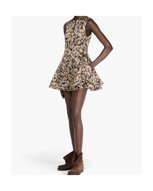 J.W. Anderson Brown Jw Anderson Paisley' Print Circle-Skirt Dress
