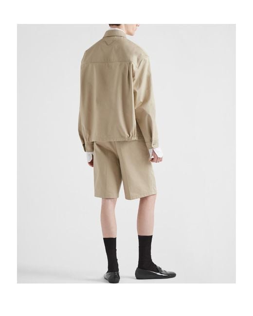 Prada Natural Pleated Knee-Length Shorts for men