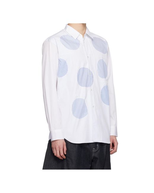 Comme des Garçons White Plain Stripe Shirt for men