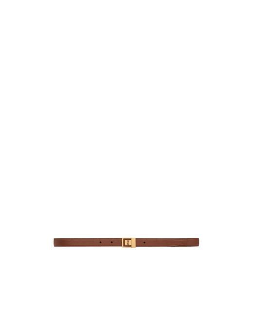 Saint Laurent White La 66 Thin Belt