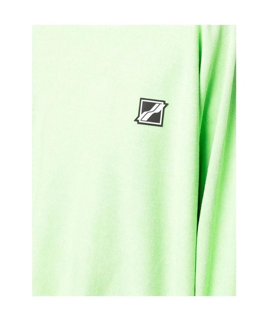 we11done Green Logo-Patch Logo-Print Relaxed Sweatshirt