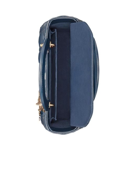 Dior Blue Medium Lady Logo Shoulder Bag