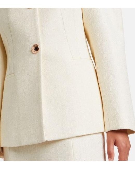 Gabriela Hearst Natural Daelan Silk And Wool Blazer