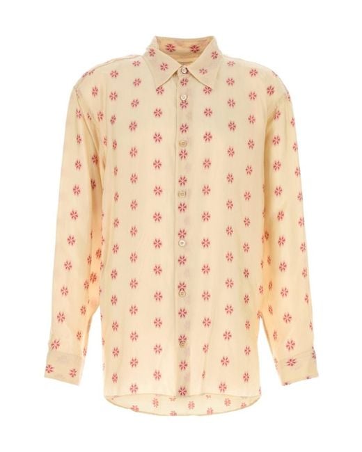 Dries Van Noten Natural Loose Jacquard Shirt for men