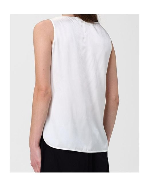 Max Mara White Round Neck Sleeveless Vest