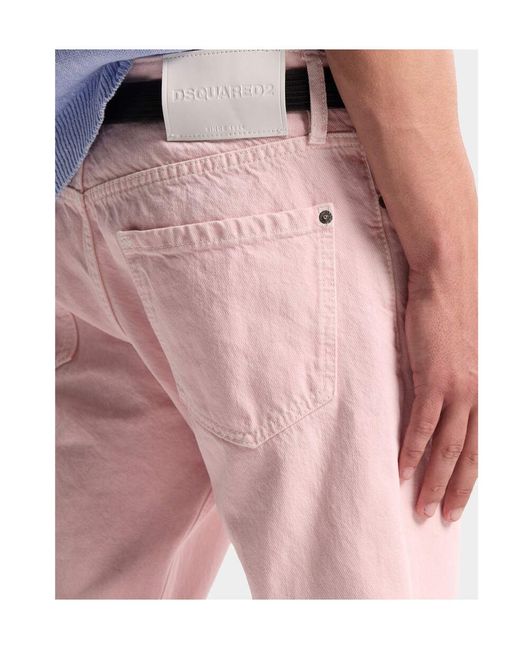 DSquared² Pink Five-Pocket Jeans for men