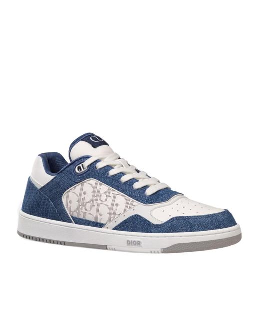 Dior Blue Homme Oplique Printed Low-Top Sneakers for men