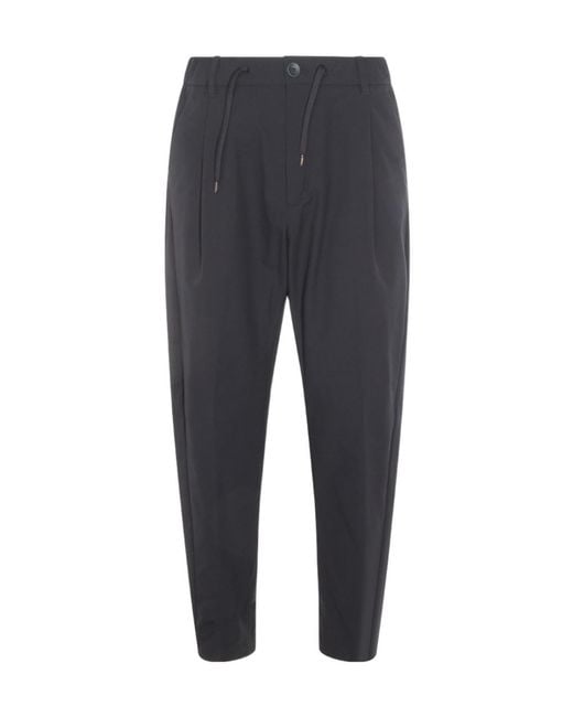 Herno Gray Drawstring Pleated Trousers for men