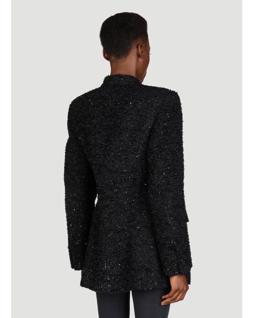 Balenciaga Black Tweed Button-Up Jacket