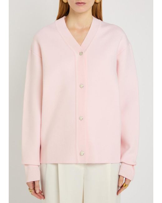 Jacquemus Pink Le Cardigan Doppio Merino Wool-Blend Cardigan