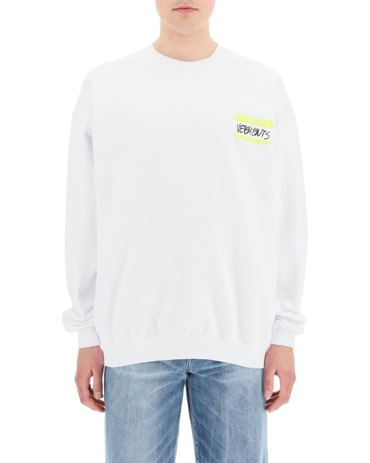 Vetements White Logo Sweater for men