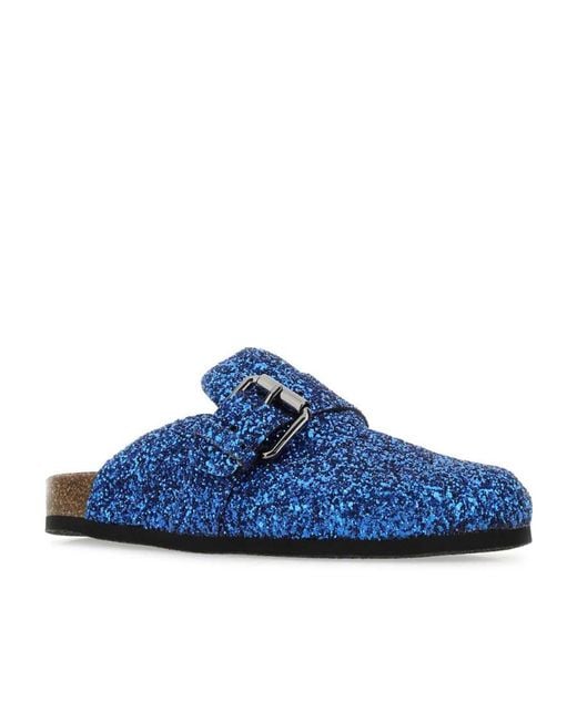 Philosophy Di Lorenzo Serafini Blue Glittered Slip-On Sandals
