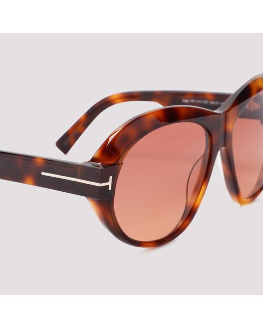 Tom Ford Pink Eyewear Inger Round Frame Sunglasses
