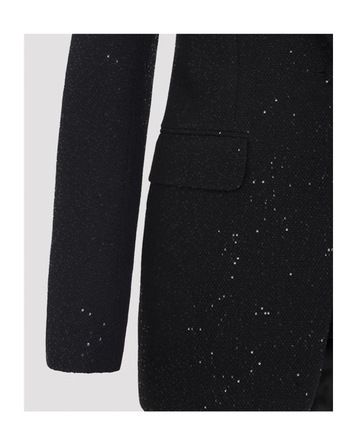 Tom Ford Black Sequined Single Breasted Jacket