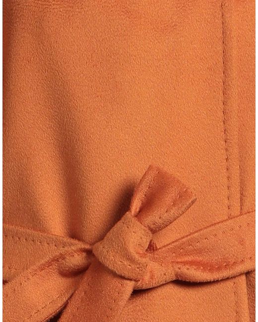 Max Mara Orange Minimalist Solid-Color Hooded Coat