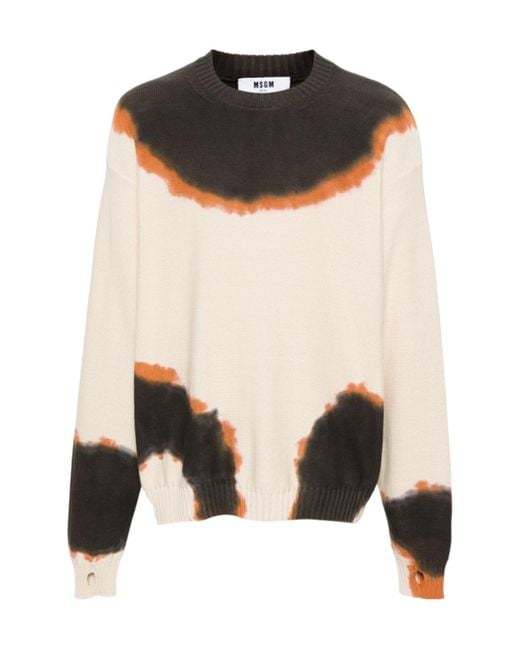 MSGM Black Crewneck Long-Sleeved Jumper for men