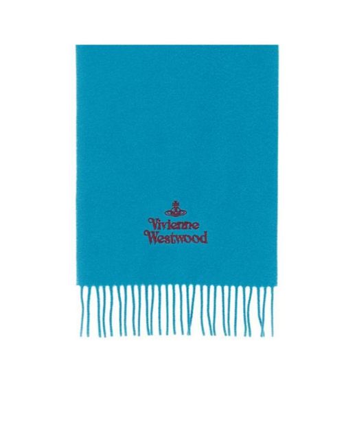 Vivienne Westwood Blue Fringed Scarf for men