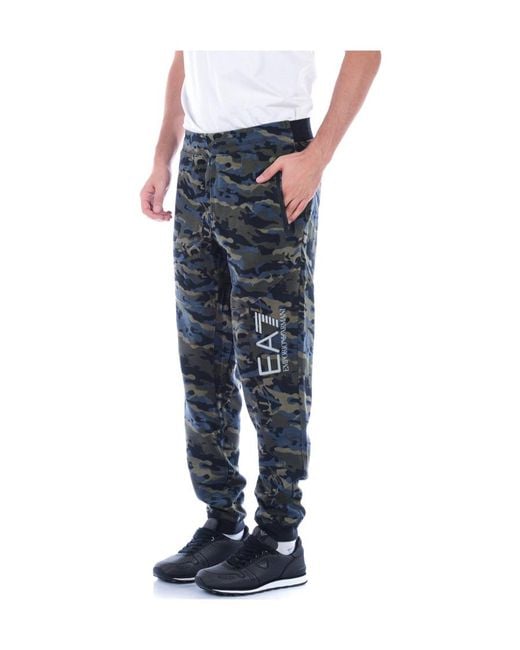 EA7 Blue Logo Sweatpants for men