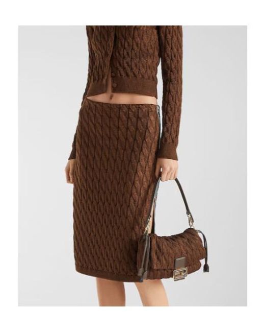 Fendi Brown Medium Mamma Baguette Shoulder Bag