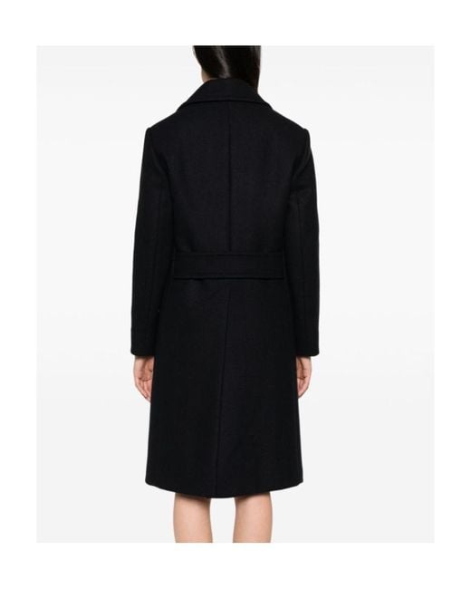 Prada Black Double-Breasted Wool Coat