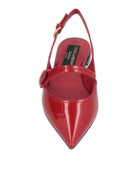 Dolce & Gabbana Red Patent Leather Flat Shoes