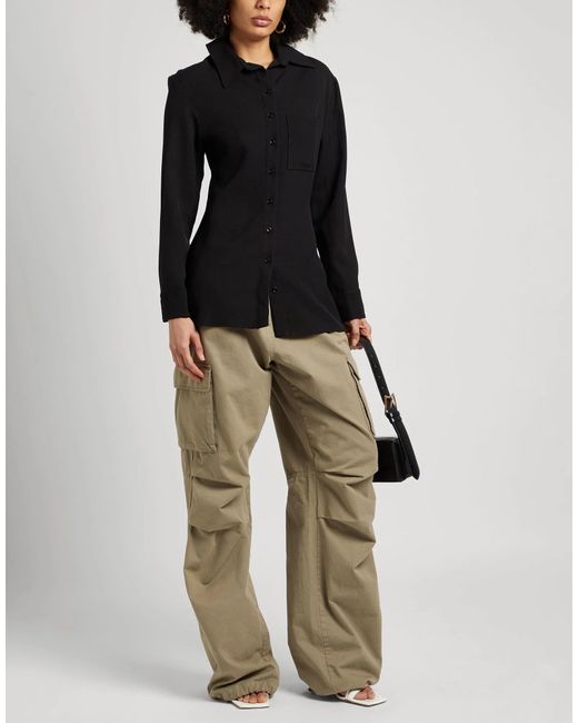 Tory Burch Black Solid Long-Sleeve Blouse