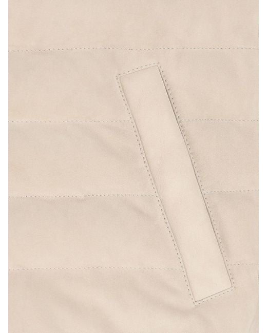 Brunello Cucinelli Natural Zip-Up Down Vest for men
