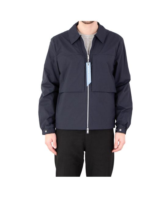 Moose Knuckles Blue Collared Zip-Up Jacket for men