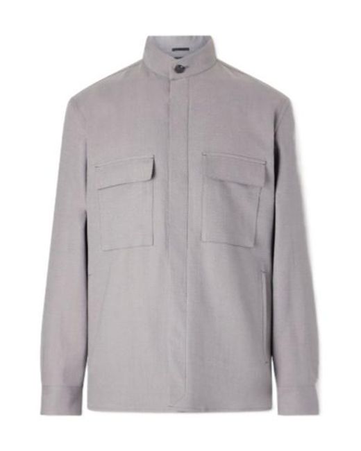Zegna Green High Neck Oasi Shirt Jacket for men