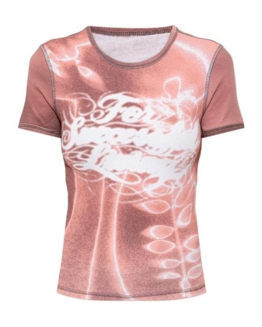 DIESEL Pink Crew Neck T-Shirt
