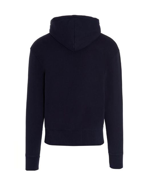 Maison Kitsuné Blue Logo Decal Hoodie for men