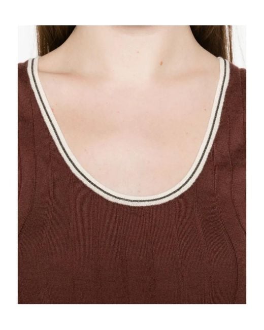Brunello Cucinelli Brown Ribbed Jersey