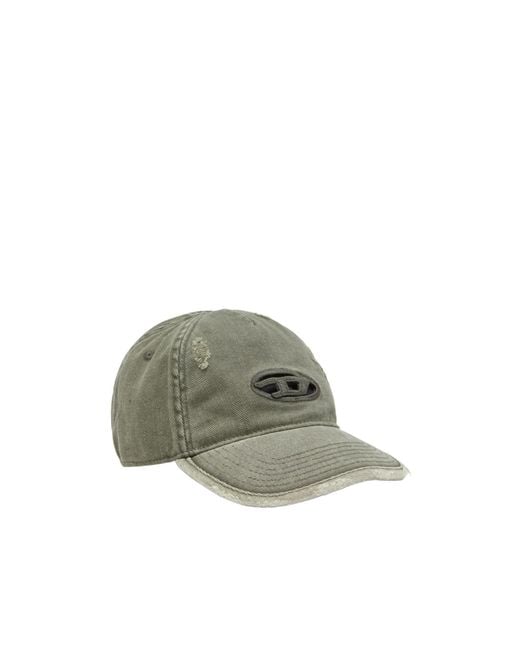 DIESEL Gray C-Ball-Utlt Distressed Baseball Cap for men