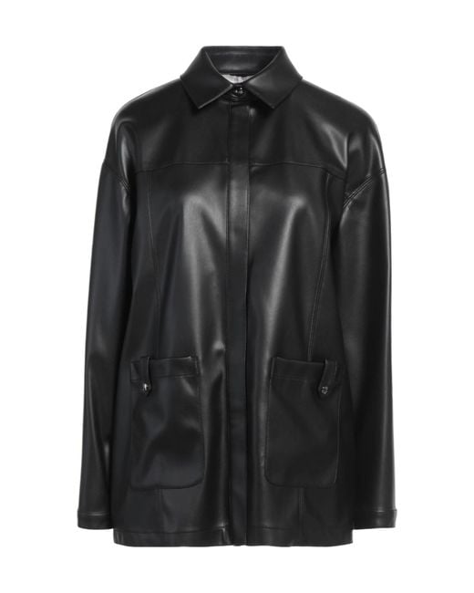 Max Mara Black Solid-Color Shirt Jacket