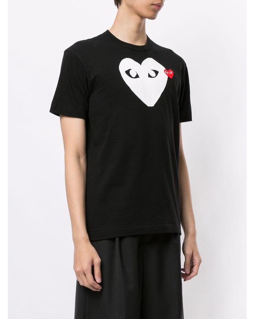 COMME DES GARÇONS PLAY Black Comme Des Garçons Play Logo Detailed Crewneck T-Shirt for men