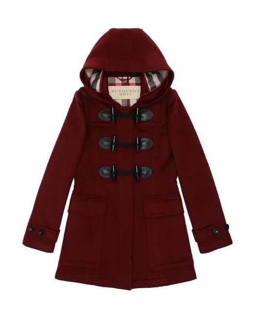 Burberry Red Hooded Overcoat