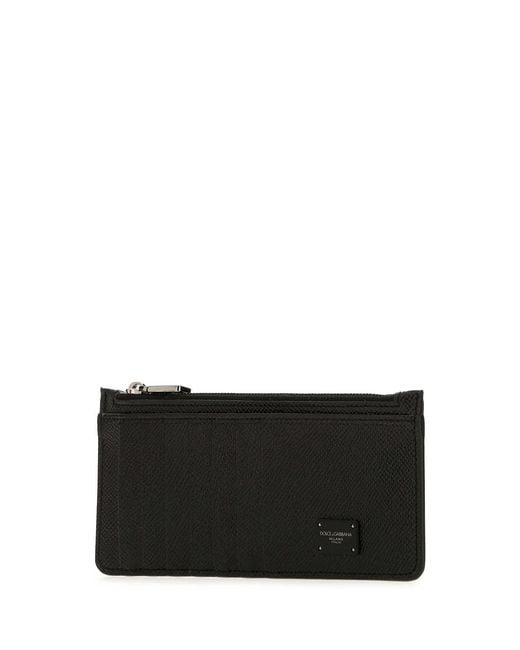 Dolce & Gabbana Black Zip-Up Card Case for men