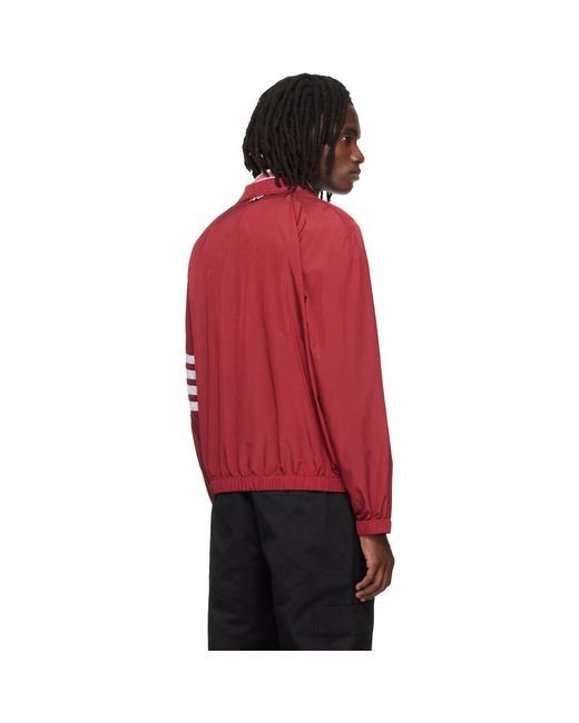 Thom Browne Red Ripstop Raglan Coach Jacket for men