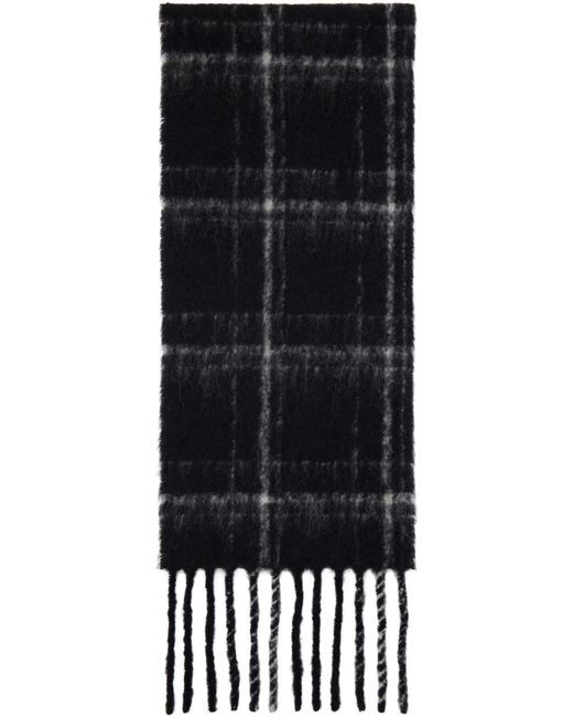 Our Legacy Black Checked Scarf for men