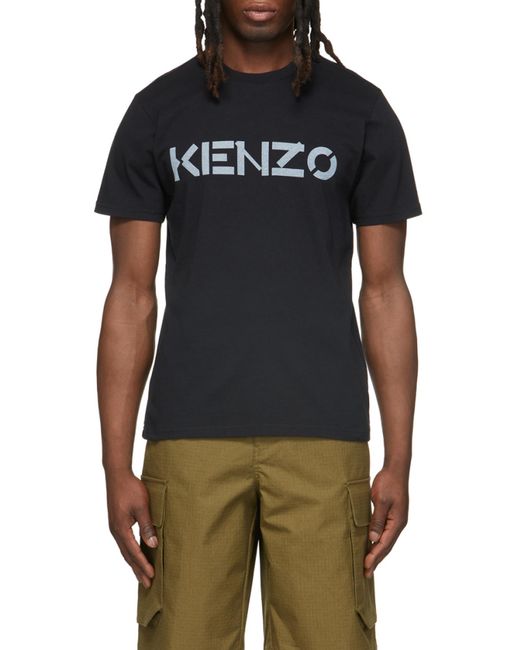 KENZO Black Logo-Print Short-Sleeve T-Shirt for men