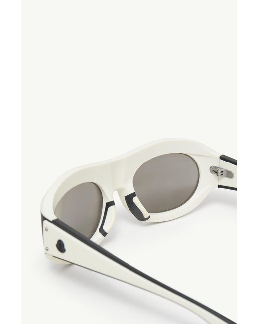 Moncler White Ramillon Oval Sunglasses for men