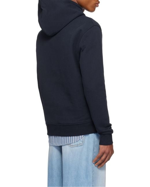 AMI Blue Ami De Coeur Drawstring Hoodie for men