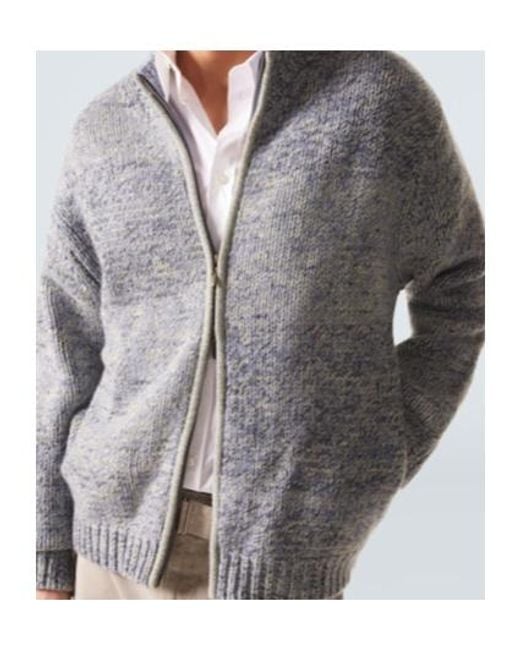 LeKasha Gray Zip-Up Cardigan for men