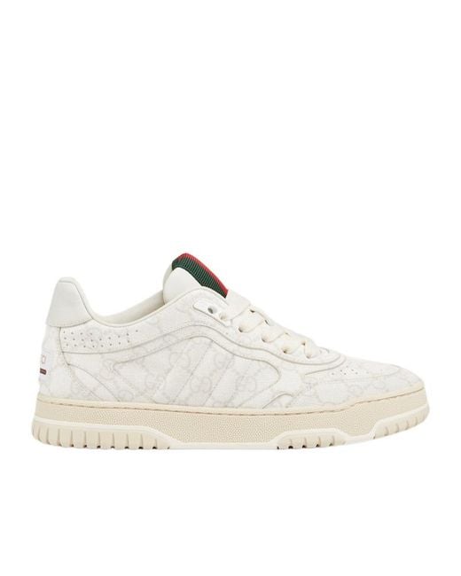 Gucci White Re-Web Low-Top Sneakers