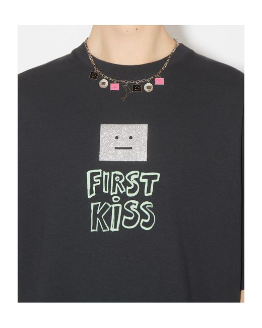 Acne White Face-Plaque Cable-Link Necklace for men