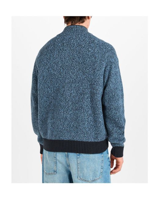 Boss Blue Turtleneck Zip Sweater for men