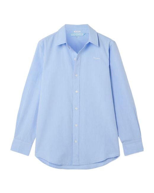 Mother Blue Embroidered Cotton Shirt